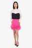 Nadine Merabi Pink Leather Trim Mini Skirt Size S
