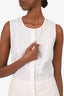 Derek Lam White Sleeveless Pleated Raw Hem Detail Blouse Estimated Size S