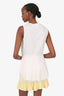 Derek Lam White Sleeveless Pleated Raw Hem Detail Blouse Estimated Size S