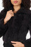 Rebecca Taylor Navy Shearling Cropped Jacket Size XS