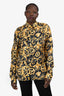 Versace Black/Yellow Silk Medusa Baroque Print Long Sleeve Button Down Shirt Size 50 Mens