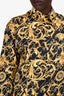 Versace Black/Yellow Silk Medusa Baroque Print Long Sleeve Button Down Shirt Size 50 Mens