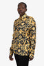 Versace Black/Yellow Silk Medusa Baroque Print Long Sleeve Button Down Shirt Size 50 Mens