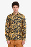 Versace Black/Yellow Silk Medusa Baroque Print Long Sleeve Button Down Shirt Size 50 Mens
