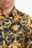 Versace Black/Yellow Silk Medusa Baroque Print Long Sleeve Button Down Shirt Size 50 Mens