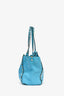 Valentino Blue Leather Small Rockstud Trapeze Tote with Strap
