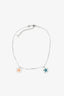 Christian Dior Silver Tone Double Star Necklace