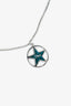 Christian Dior Silver Tone Double Star Necklace