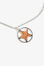 Christian Dior Silver Tone Double Star Necklace