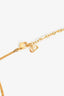Christian Dior Gold Tone/Crystal Logo Necklace