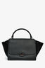 Celine Black Leather/Suede Medium 'Trapeze' Bag with Strap