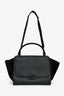 Celine Black Leather/Suede Medium 'Trapeze' Bag with Strap