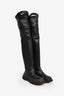 Celine 2017 Black Leather 'Country' Over-The-Knee Boots Size 37