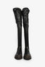 Celine 2017 Black Leather 'Country' Over-The-Knee Boots Size 37