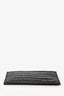 Prada Black Croc Embossed Leather Card Holder