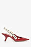 Christian Dior Burgundy Patent 'J'adior' Slingback Kitten Heels Size 38
