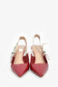 Christian Dior Burgundy Patent 'J'adior' Slingback Kitten Heels Size 38