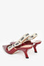 Christian Dior Burgundy Patent 'J'adior' Slingback Kitten Heels Size 38