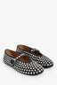 Alaia Black Leather Crystal Studded Ballet Flats Size 37.5