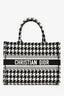 Christian Dior 2021 Black/White Houndstooth Medium Book Tote