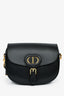 Christian Dior Black Leather Large Bobby Oblique Canvas Strap Crossbody Bag