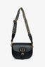 Christian Dior Black Leather Large Bobby Oblique Canvas Strap Crossbody Bag