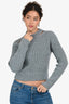 Proenza Schouler Grey Wool Crop Sweater Size XS