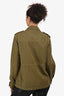 Nili Lotan Green Cotton Utility Cinch Waist Jacket Size S