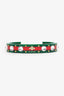 Gucci Green/Red Vintage Web Cuff Bracelet With Crystals