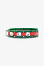 Gucci Green/Red Vintage Web Cuff Bracelet With Crystals