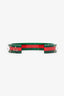 Gucci Green/Red Vintage Web Cuff Bracelet With Crystals