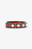 Gucci Green/Red Vintage Web Cuff Bracelet With Crystals