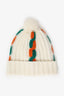 Gucci White Wool Knitted Pompom Beanie Size L