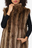 Vintage Brown Beaver Fur Vest Estimated Size S
