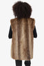 Vintage Brown Beaver Fur Vest Estimated Size S