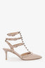 Valentino Nude Patent Leather Rockstud Cage Heels Size 37