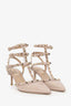 Valentino Nude Patent Leather Rockstud Cage Heels Size 37
