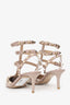Valentino Nude Patent Leather Rockstud Cage Heels Size 37