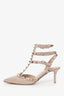 Valentino Nude Patent Leather Rockstud Cage Heels Size 37