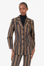 Fendi Vintage Brown/Black Striped Blazer Size 36