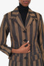 Fendi Vintage Brown/Black Striped Blazer Size 36