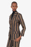 Fendi Vintage Brown/Black Striped Blazer Size 36