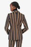 Fendi Vintage Brown/Black Striped Blazer Size 36