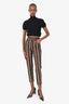 Fendi Vintage Brown/Black Striped Trousers Size 27