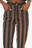 Fendi Vintage Brown/Black Striped Trousers Size 27