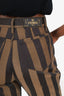Fendi Vintage Brown/Black Striped Trousers Size 27