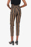 Fendi Vintage Brown/Black Striped Trousers Size 27