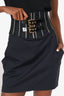 Dolce & Gabbana Black Buckled Corset Mini Skirt Size 40