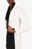 Naeem Khan White Silk Sequin Blazer With Tails Size P
