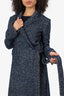 Ms Min Navy Tweed Robe-style Coat Size 2
